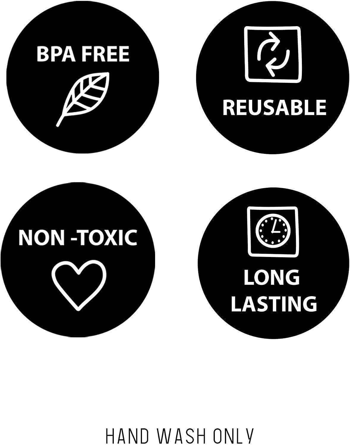 Communicates multiple environmental and safety benefits in a segmented layout to reassure shoppers that the product is safe, sustainable, and durable.