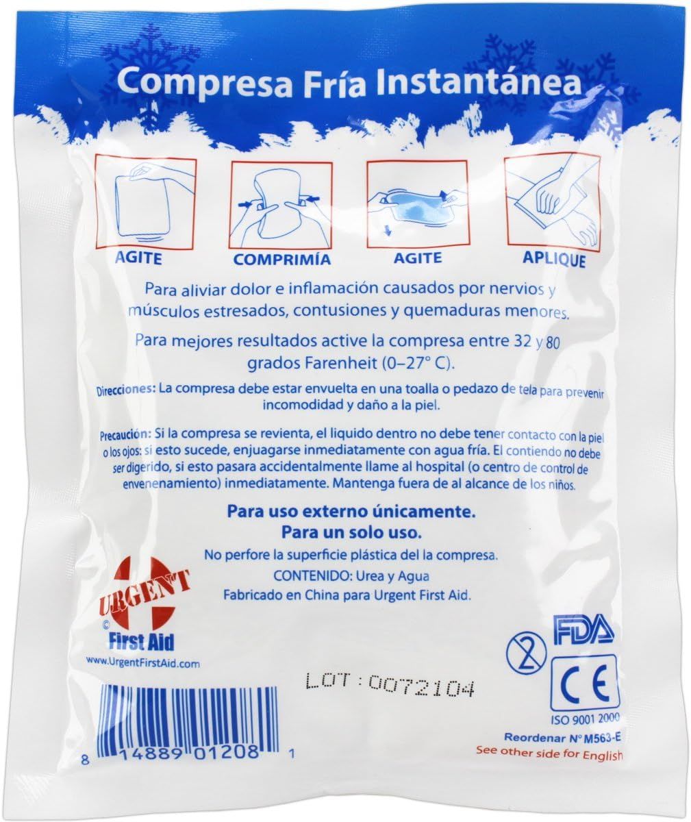 Demonstrates the step-by-step process for activating and applying the instant cold compress to relieve pain and inflammation from injuries.