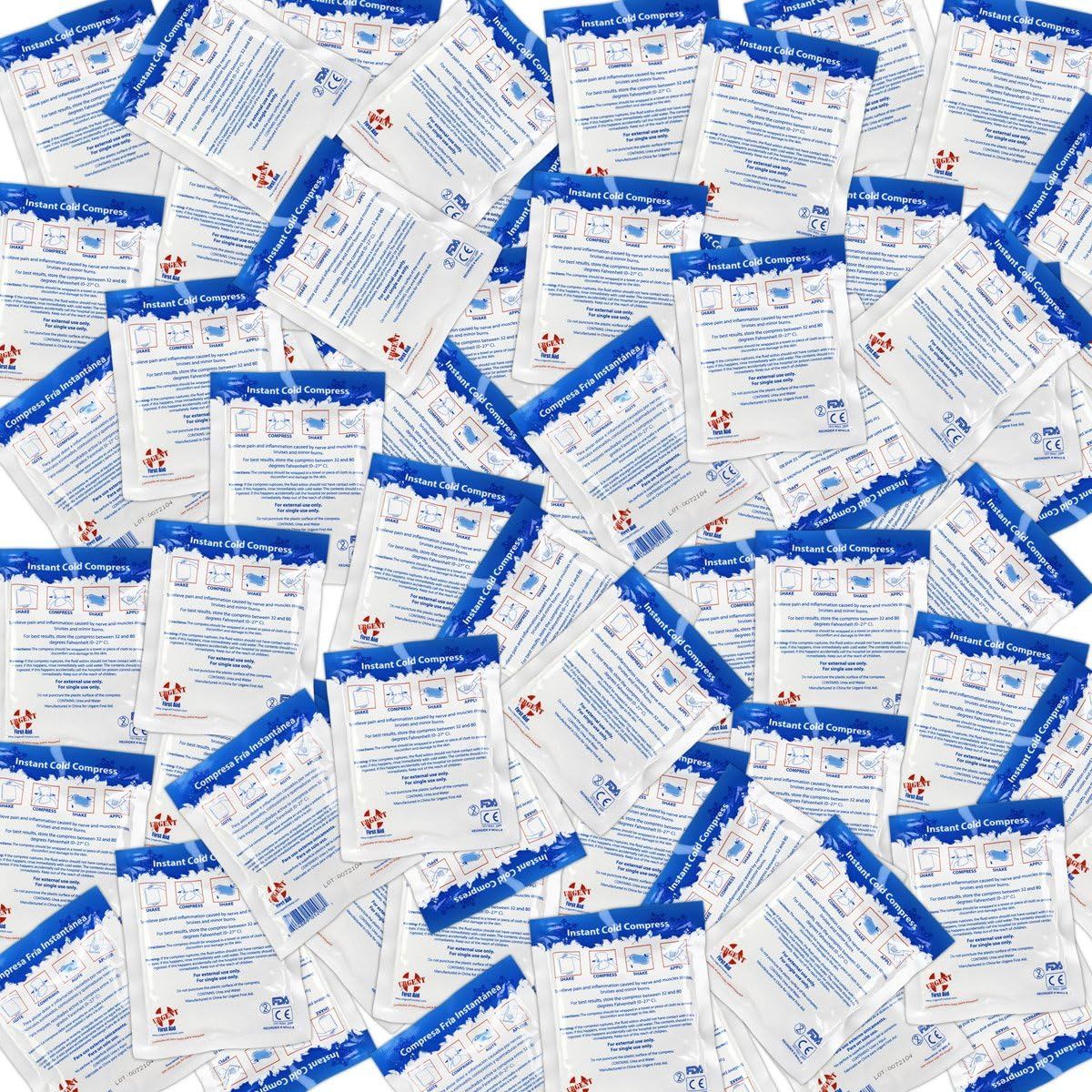 Demonstrates how to properly use the instant cold compress product through illustrated sequential steps, helping shoppers understand the activation and application process.