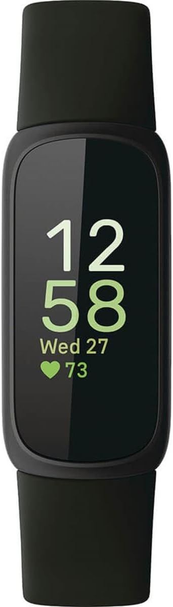 Provides a clean, catalog-style view of the fitness tracker showing the product design and display screen without distractions.