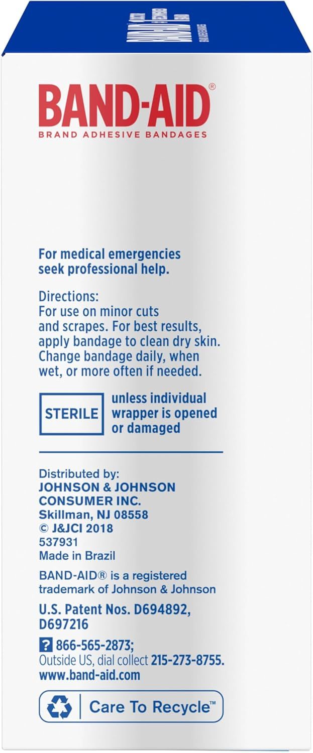 Shows the Band-Aid product box in a clean, catalog-style format to give shoppers a clear view of the packaging and branding.