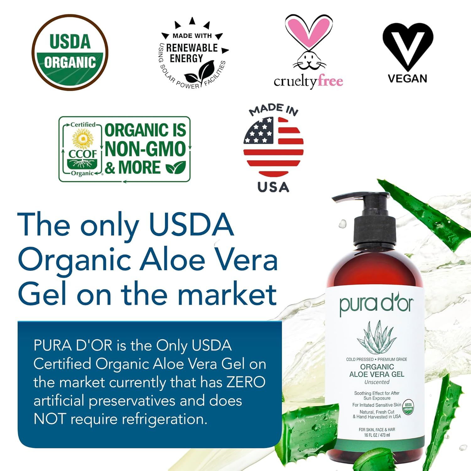 Communicates the product's comprehensive safety, ethical, and environmental credentials through multiple certifications and sustainability claims to reassure health-conscious and eco-aware shoppers.…