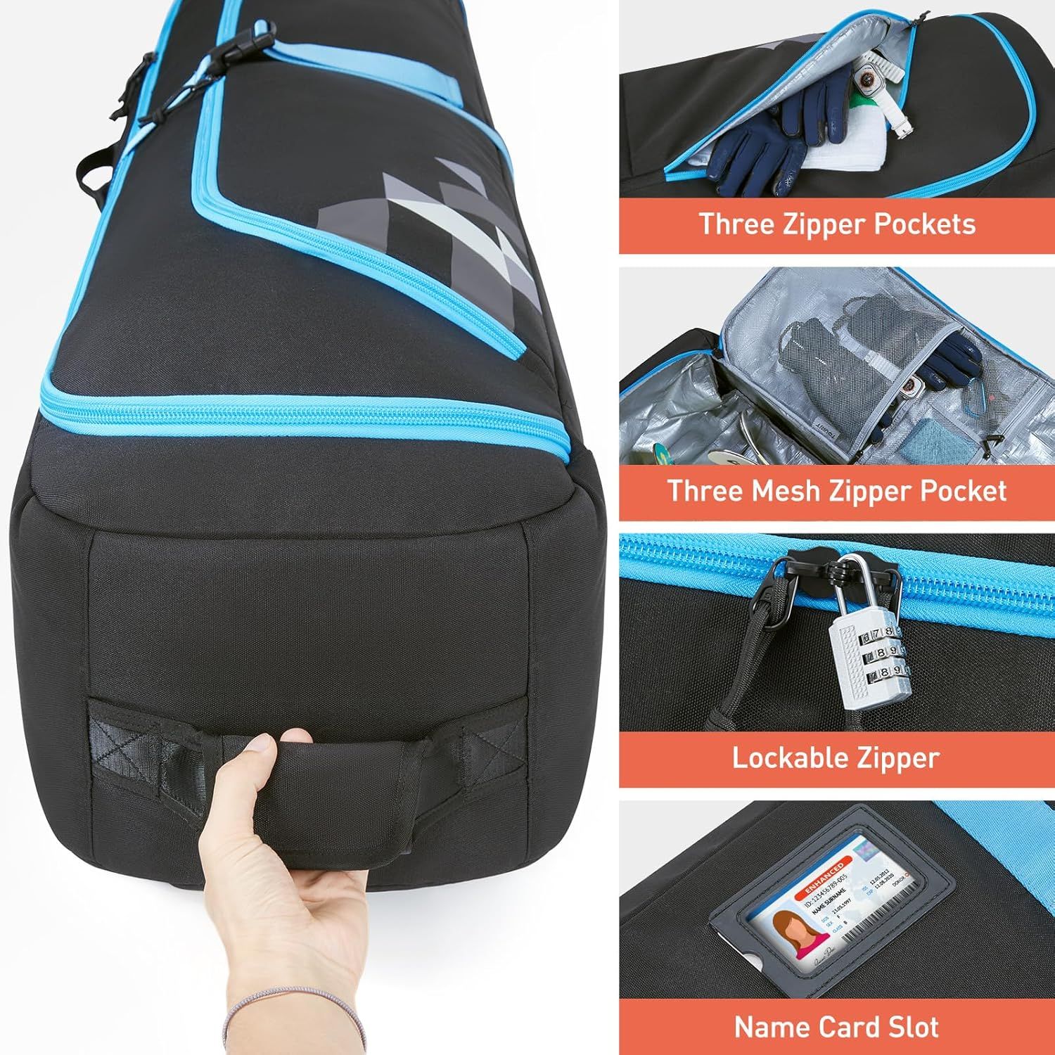 TOURIT Rolling Ski Bag and Ski Boot Bag Combo: Infographics