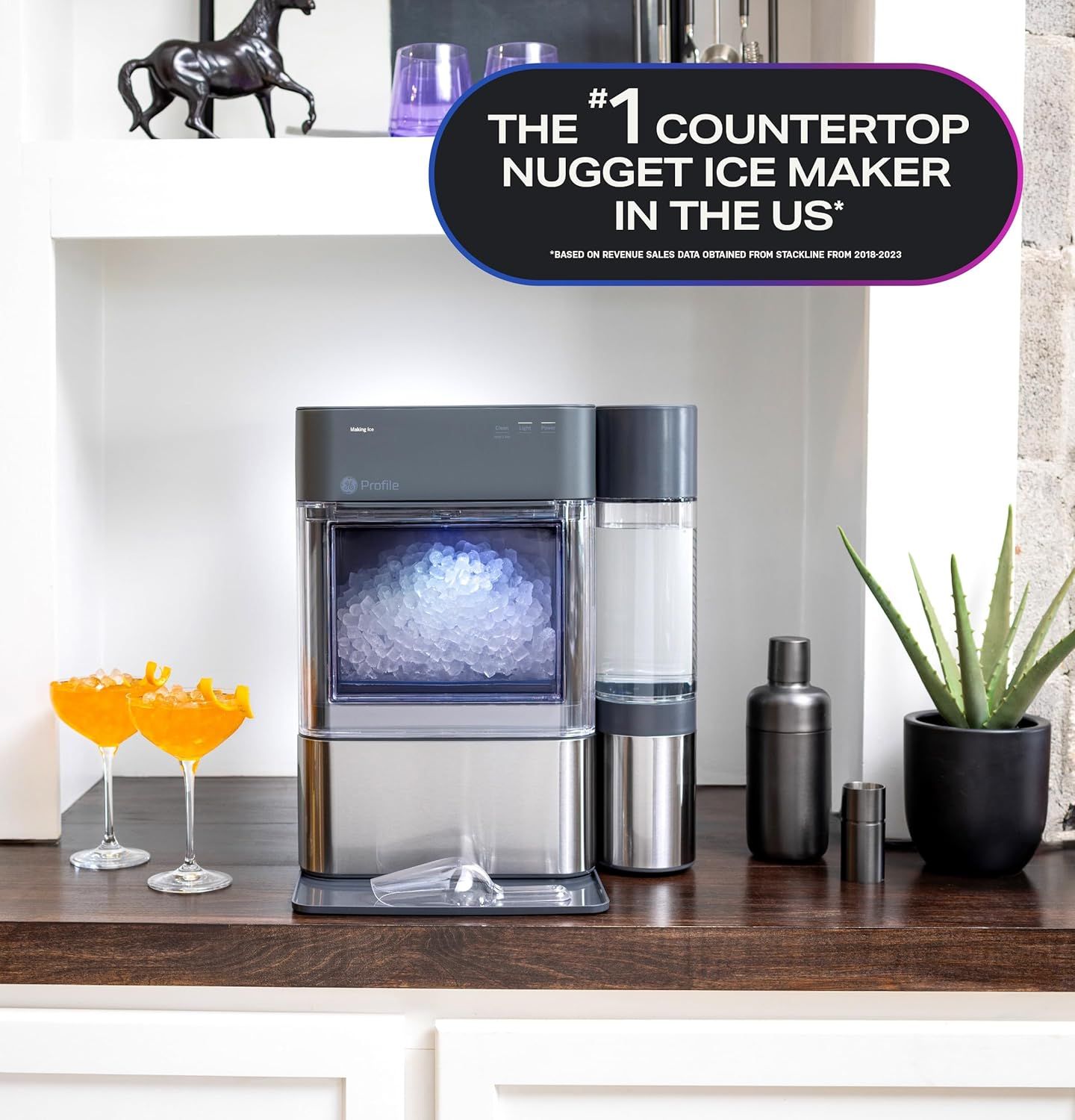 Communicates that this is the #1 best-selling countertop nugget ice maker in the US to establish market dominance and build shopper confidence through competitive superiority. Reinforces the…