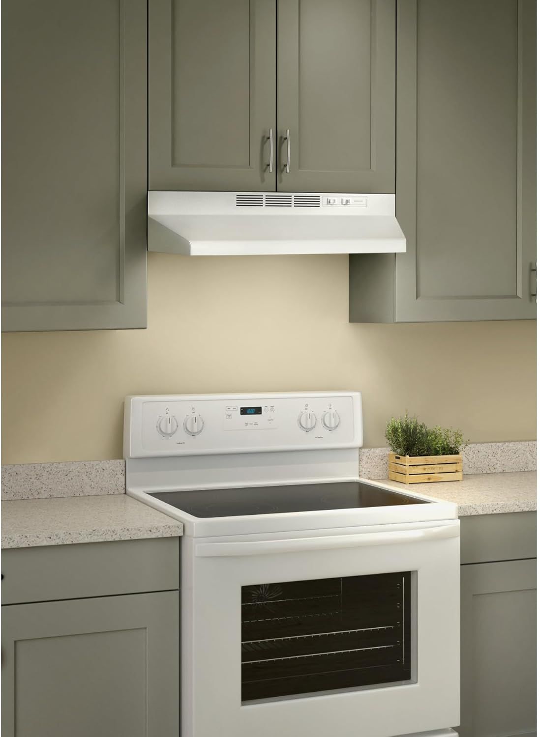 Demonstrates the product installed in a real kitchen environment to help shoppers visualize how it will look in their own home.
