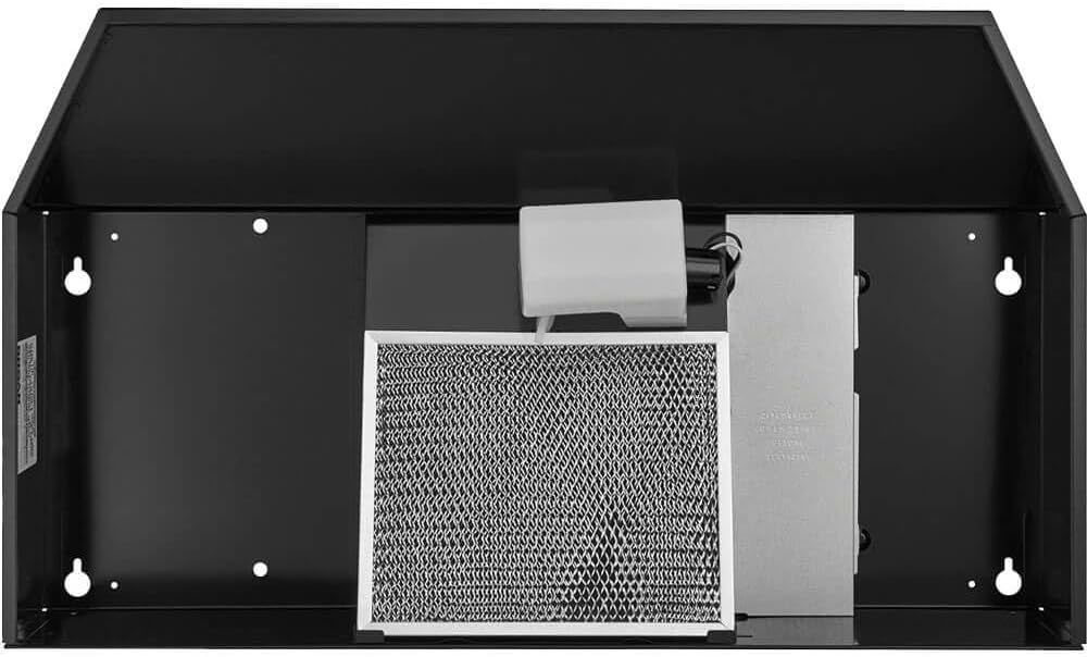 Shows the internal structure and components of the product, revealing the filter system and mounting mechanism to help shoppers understand what's inside and how it's constructed.