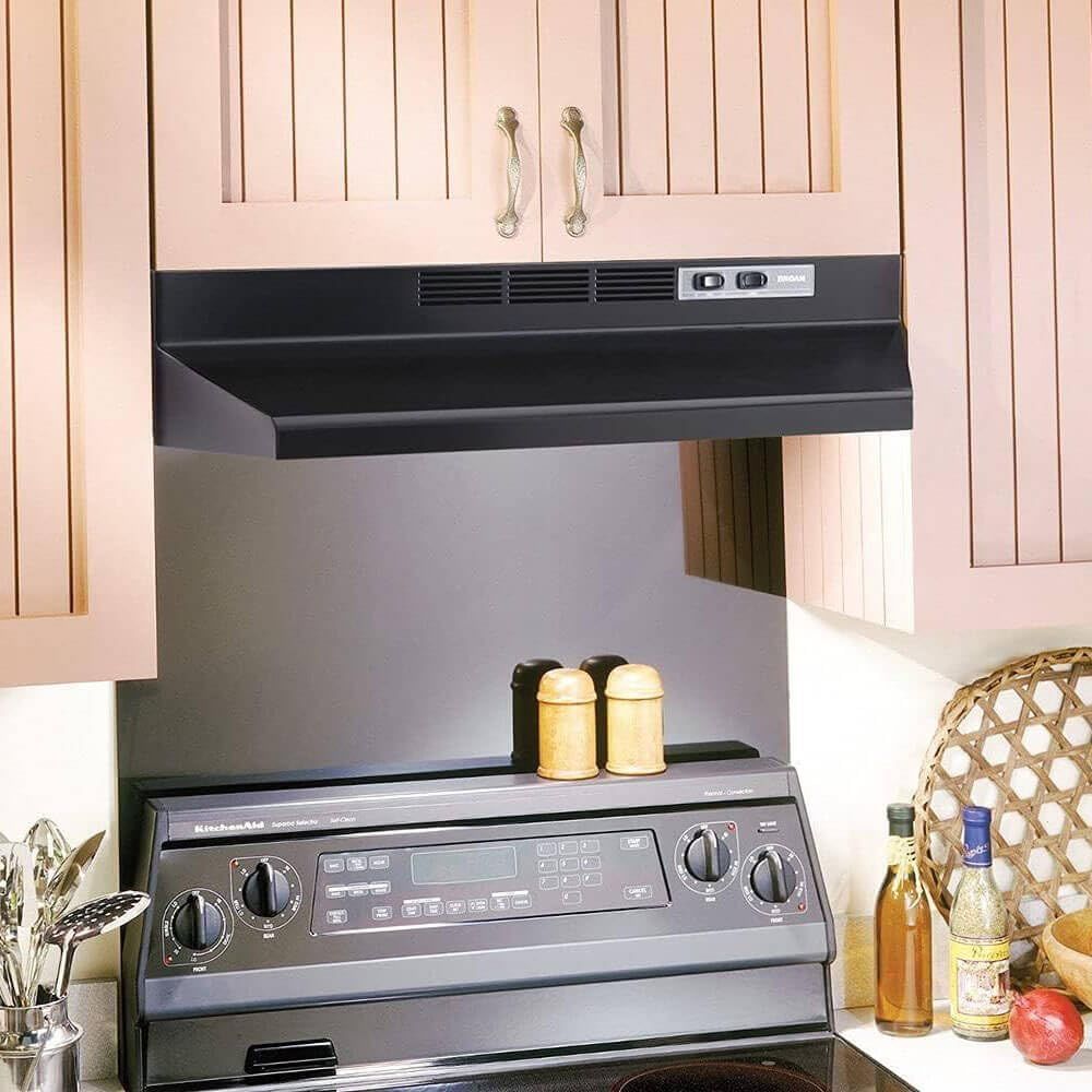 Demonstrates the product installed in a real kitchen environment to help shoppers visualize how it looks in their own home.