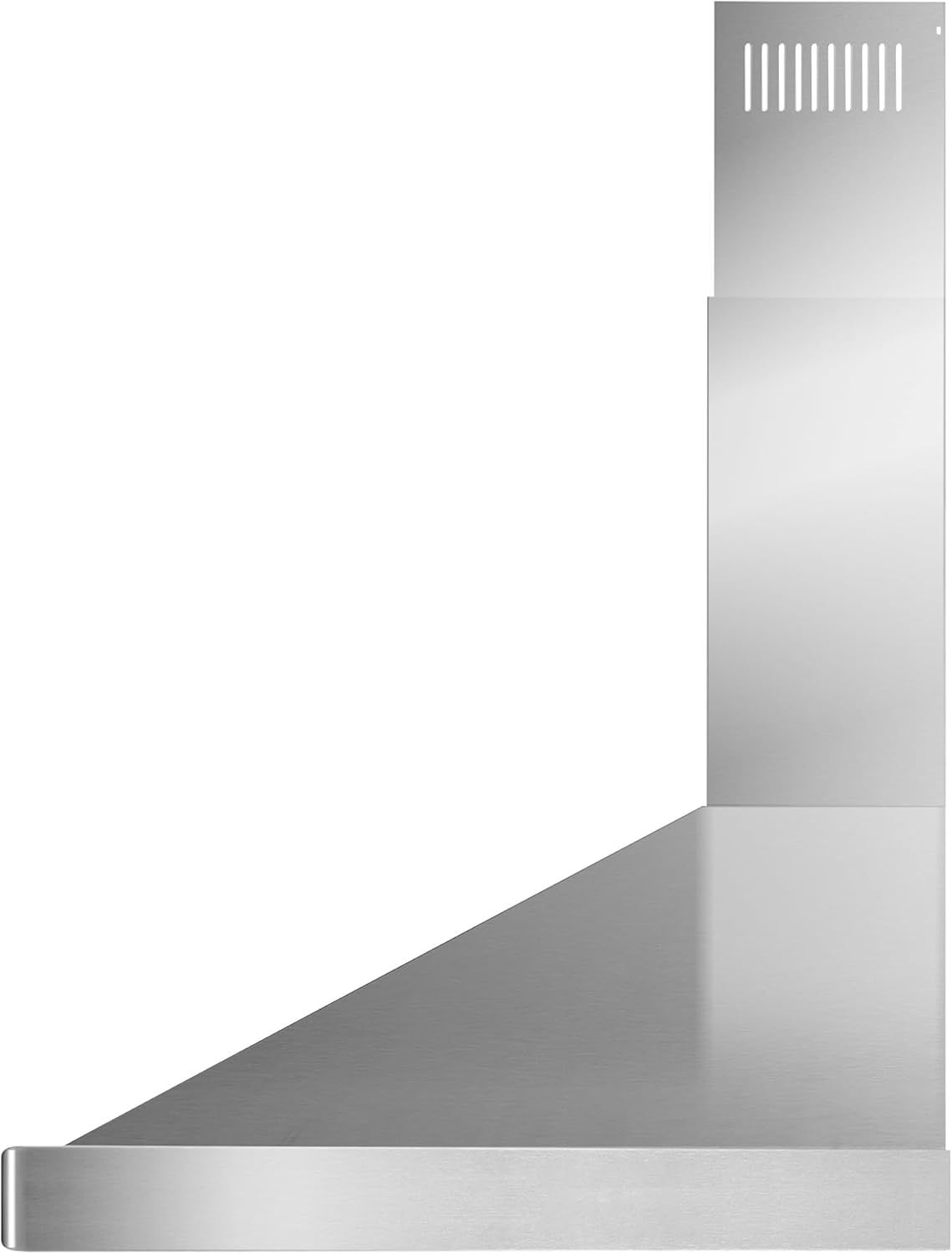Provides a clean, catalog-style view of the range hood on a white background to show the product's physical appearance and design without distractions.
