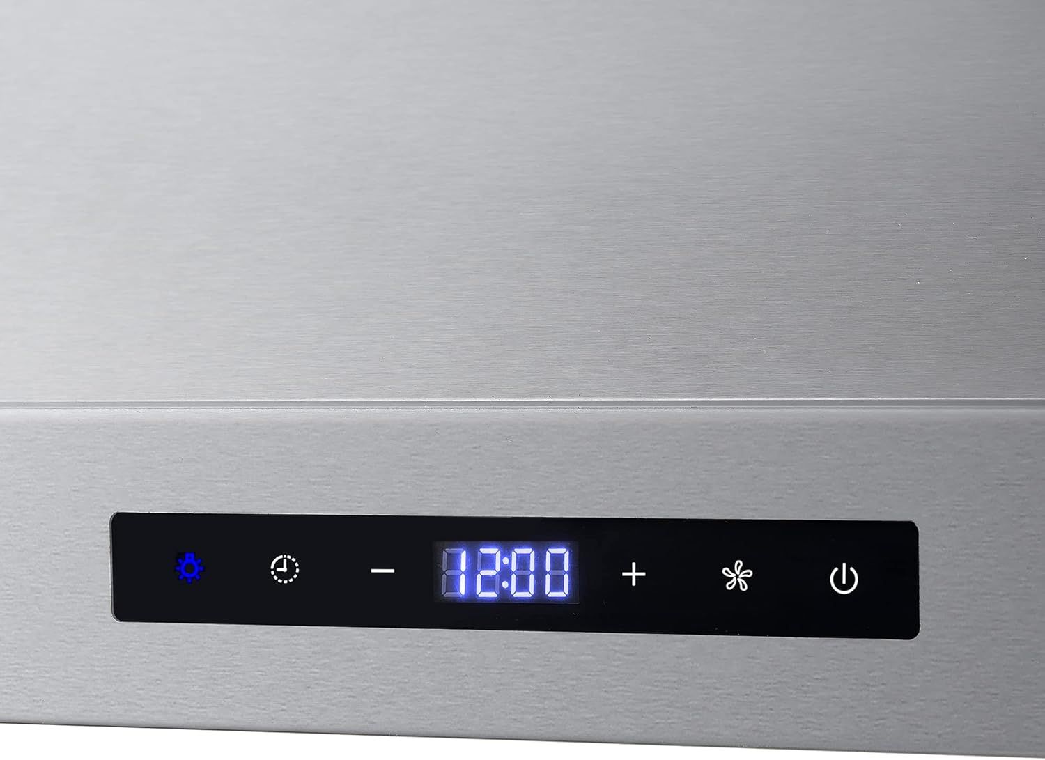 Highlights the product's control interface and digital display to show shoppers the ease of operation and key functional controls available.