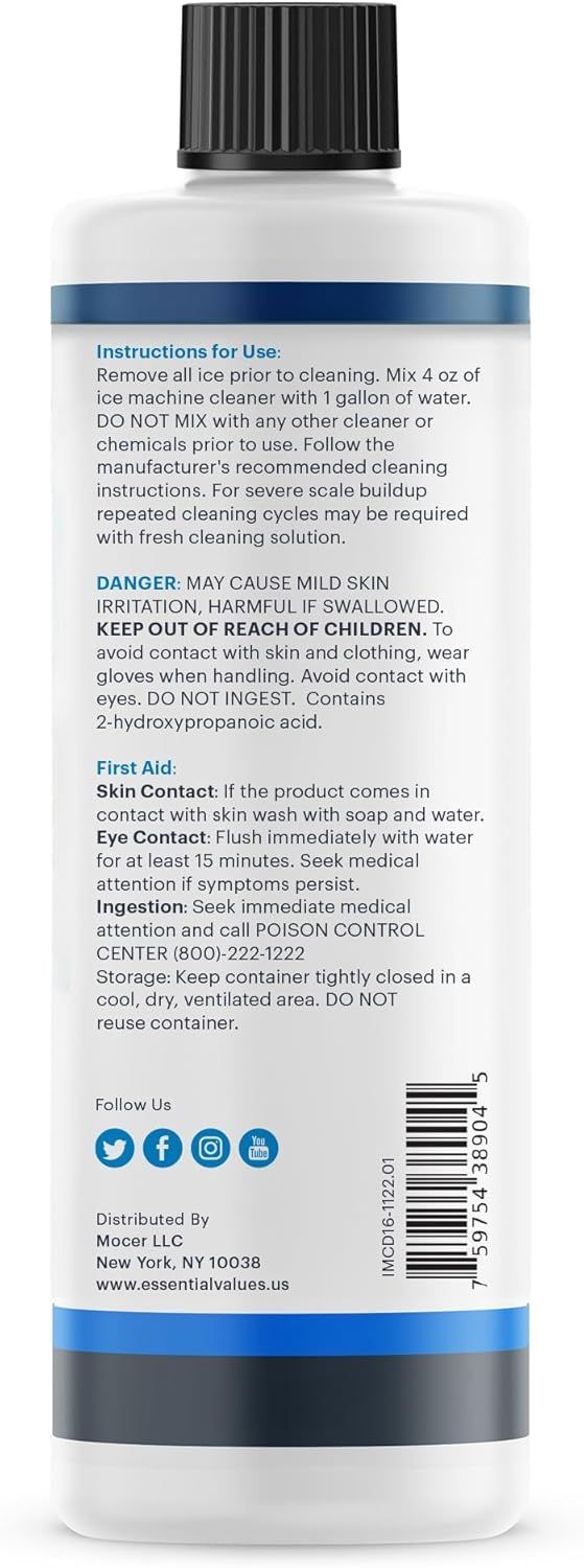 Provides detailed step-by-step instructions on how to properly use the ice machine cleaner, including mixing ratios and safety precautions, to ensure effective and safe cleaning. Communicates…