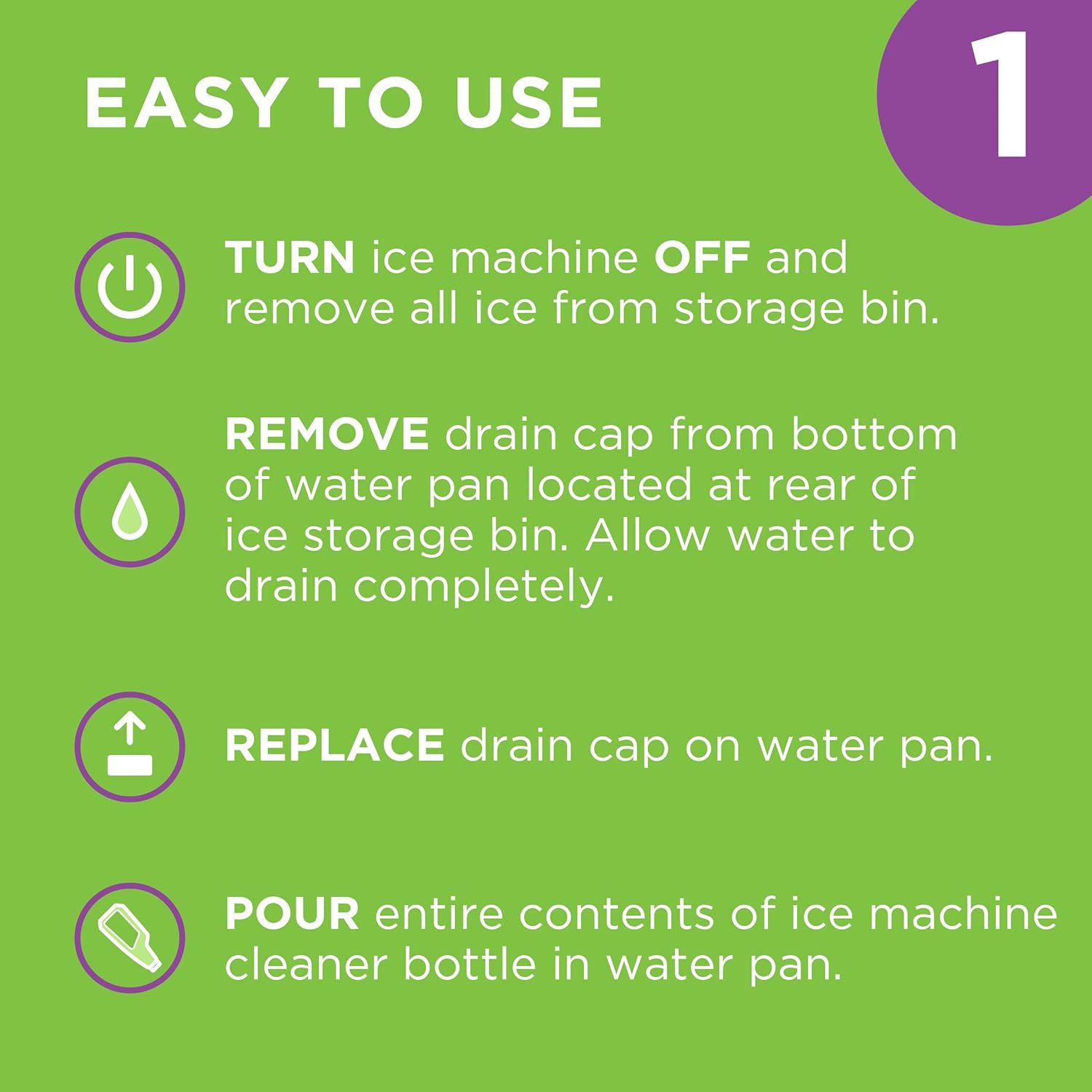 Provides step-by-step instructions for cleaning the ice machine, reassuring shoppers that maintenance is simple and straightforward.