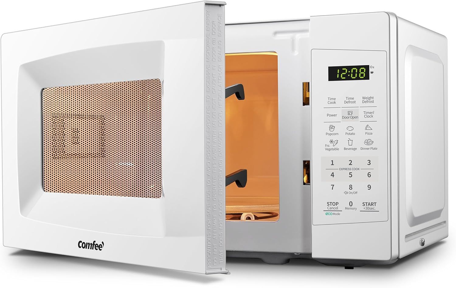 Provides a clean, catalog-style view of the microwave showing its design, control panel, and interior, allowing shoppers to clearly see the product's appearance and features.