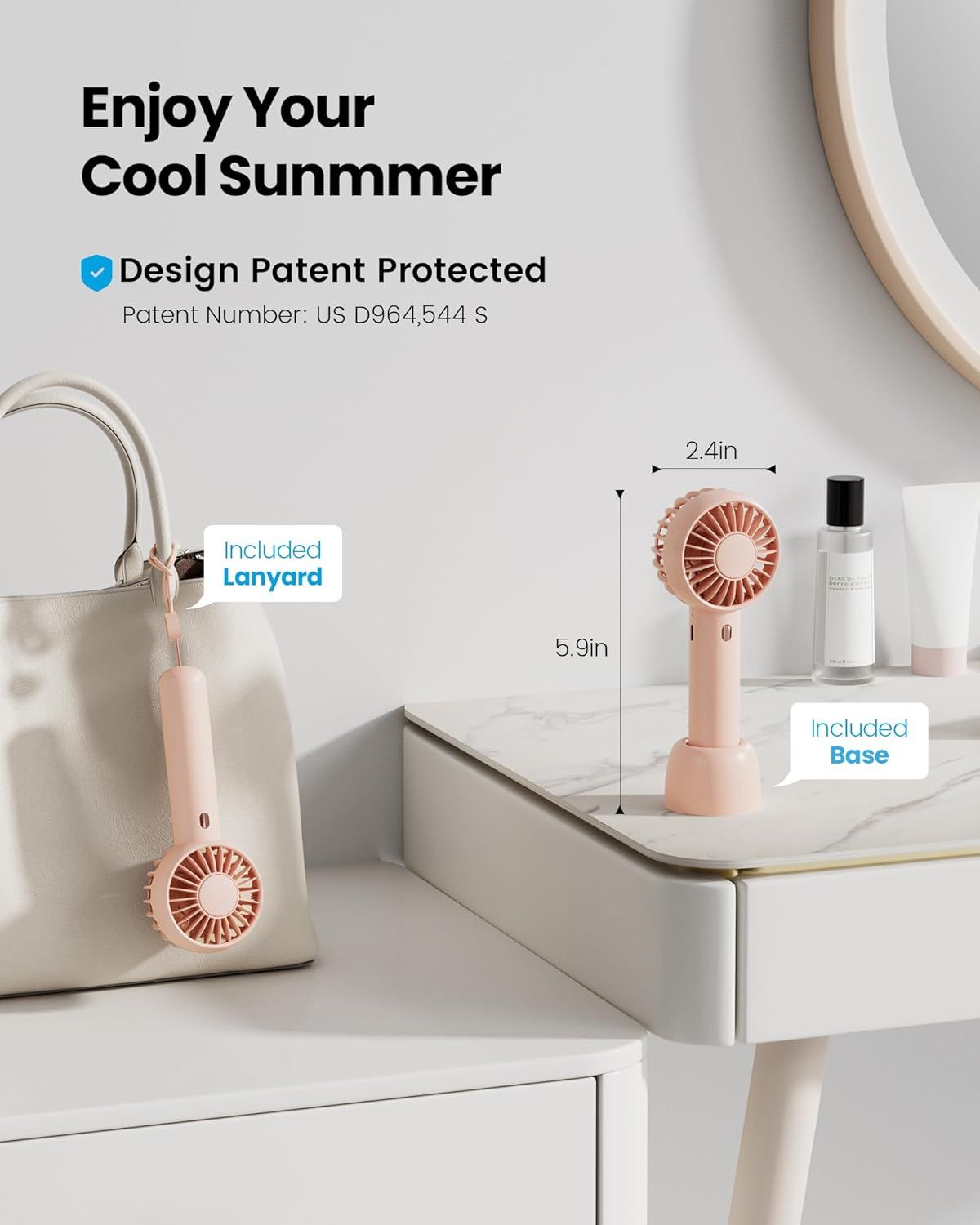 Shows shoppers everything included with the purchase (lanyard and base) to communicate completeness and value of the bundle. Displays exact physical dimensions (2.4in x 5.9in) to help shoppers…