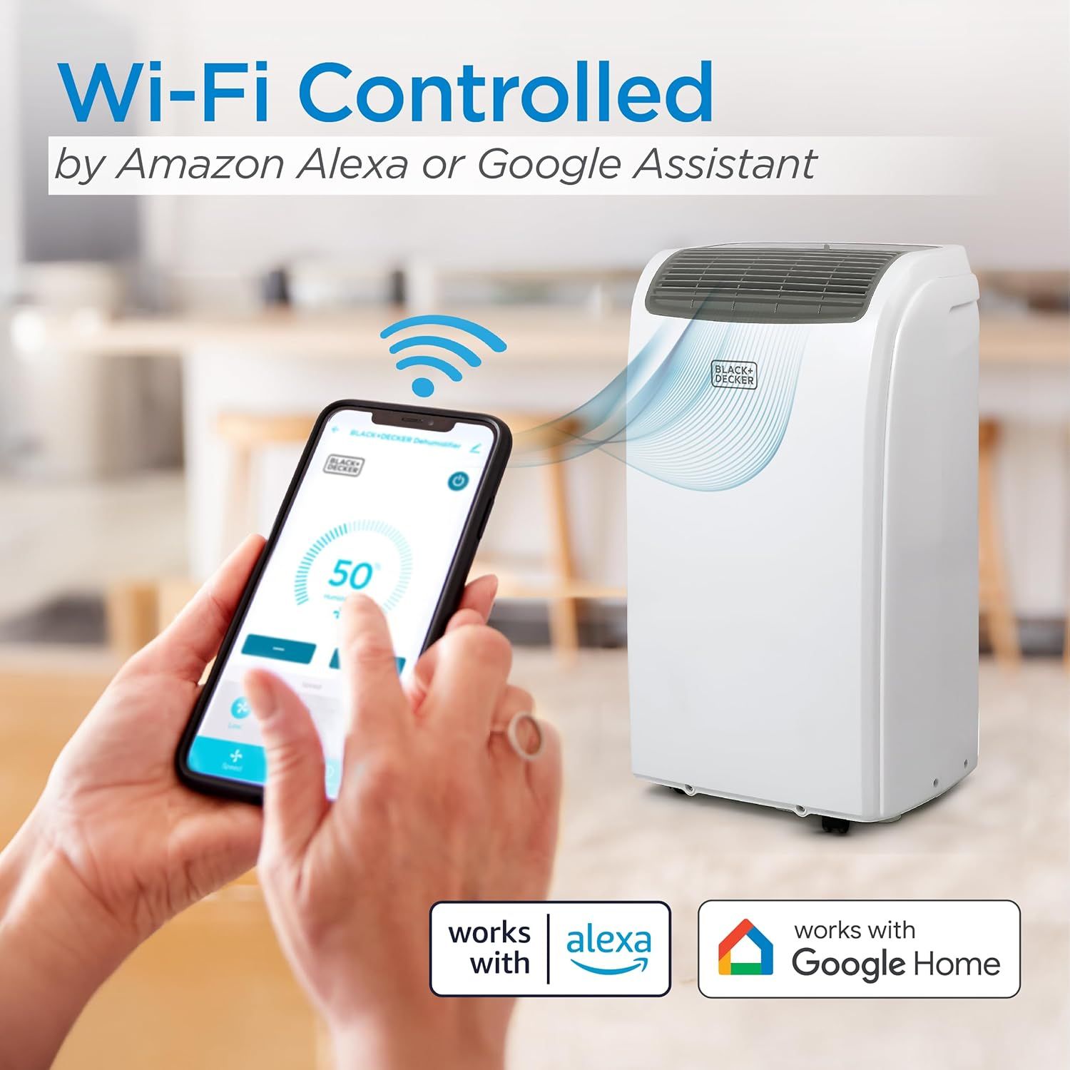 Communicates that the product is compatible with Amazon Alexa and Google Assistant, reassuring shoppers that it integrates seamlessly with their existing smart home ecosystem. Highlights the…