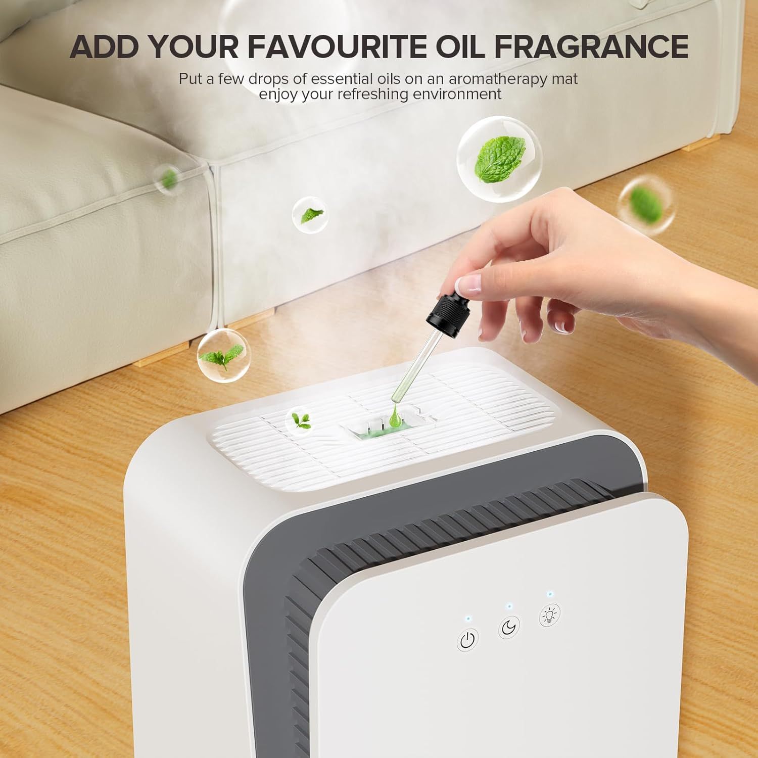 Demonstrates how to use the product by adding essential oils to the aromatherapy mat, showing shoppers the simple setup process for creating a refreshing environment. Highlights the product's…