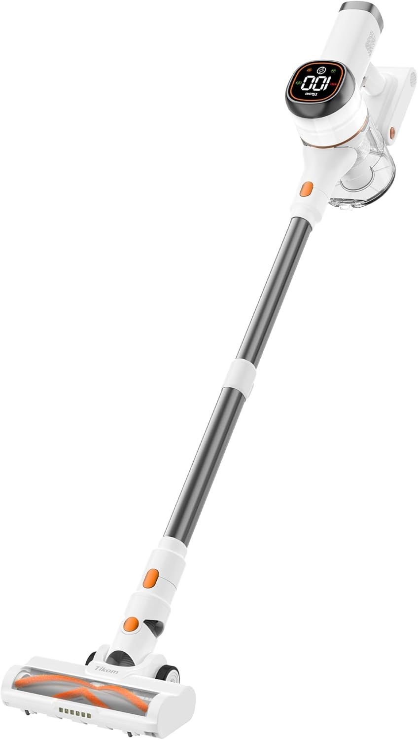 Provides a clear, unobstructed view of the cordless vacuum cleaner on a white background for catalog-style presentation.