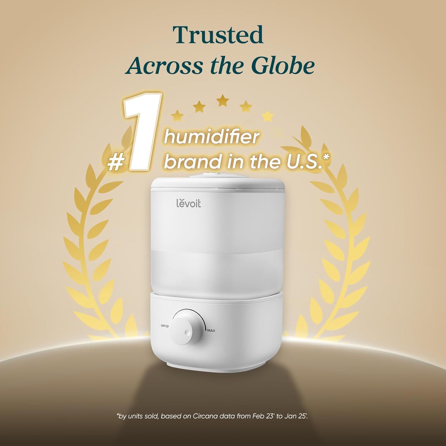 Communicates brand authority and market dominance by highlighting that Levoit is the #1 humidifier brand in the U.S., building trust and credibility with shoppers through social proof of widespread…