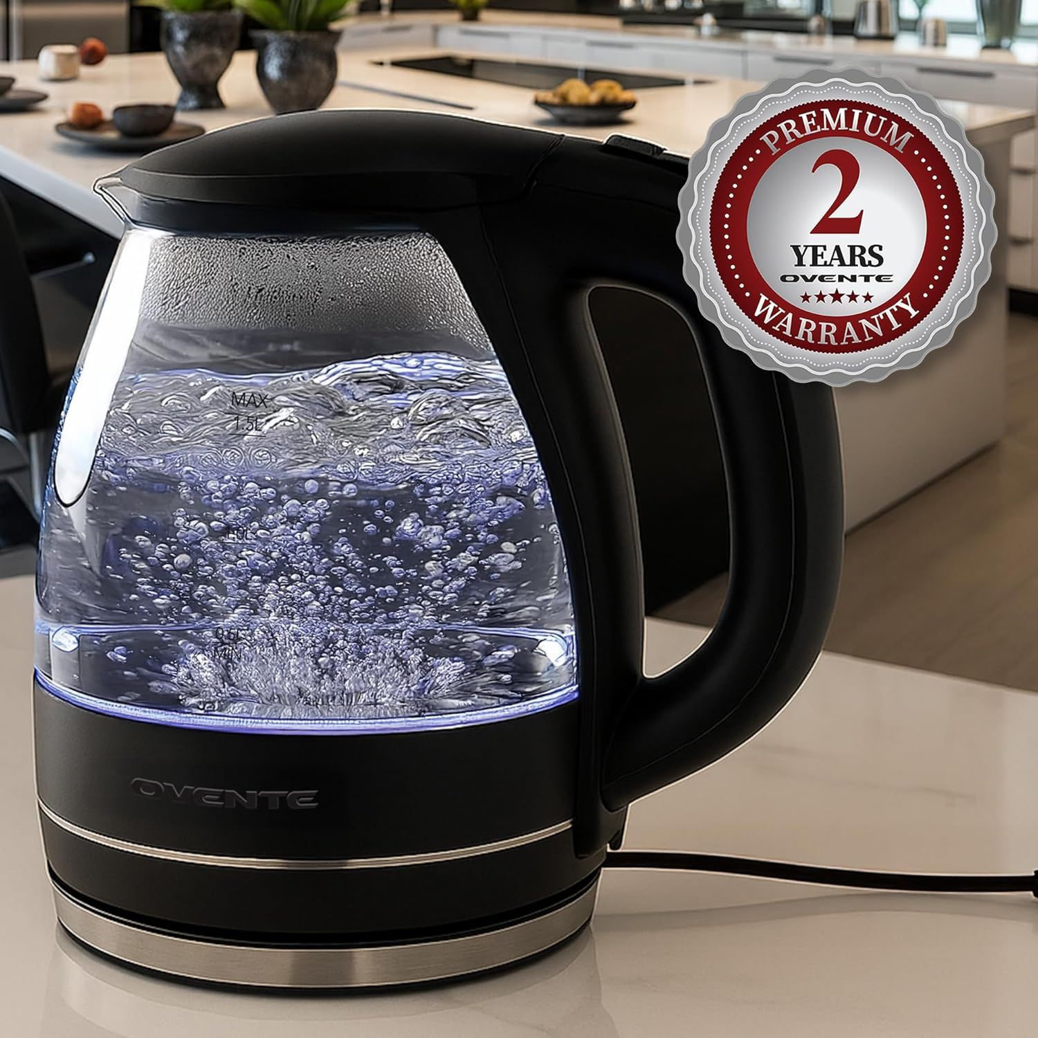 Communicates the product's warranty coverage to reassure shoppers about quality and long-term support.