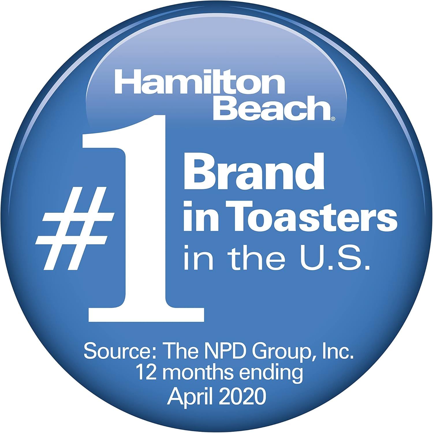 Communicates Hamilton Beach's market dominance and leadership position in the toaster category to build trust and credibility with shoppers.