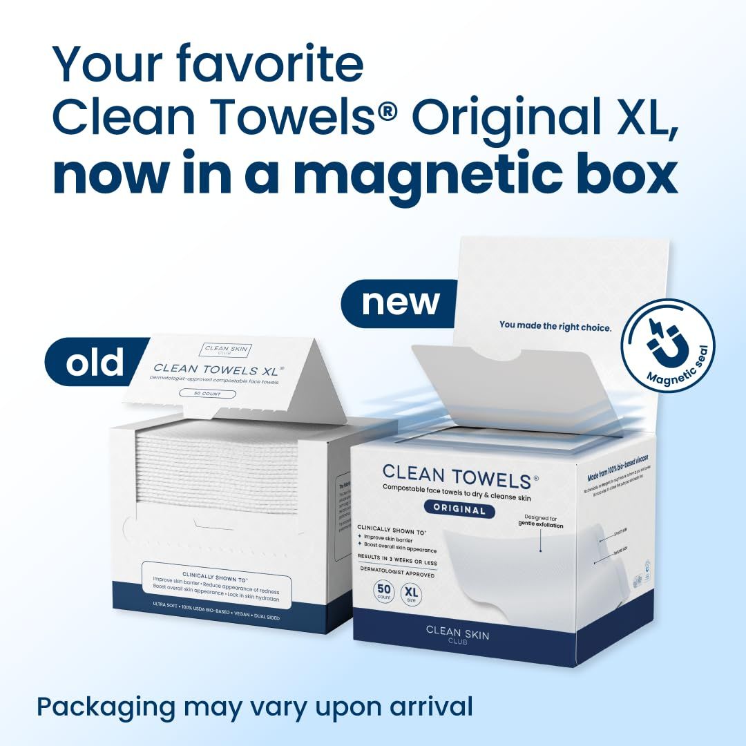 Informs customers that the same product they love now comes in updated packaging with a magnetic box, reassuring them that the product remains the same despite the packaging change.