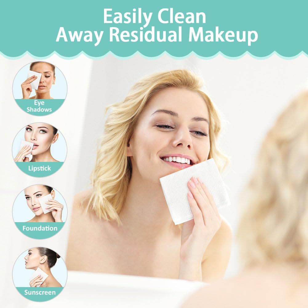 Demonstrates the product's versatility by showing it can effectively remove multiple types of makeup and cosmetics, reassuring shoppers of its comprehensive cleaning capability.