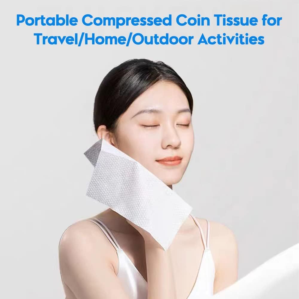Demonstrates the versatility of the compressed coin tissue by showing it can be used in multiple scenarios (travel, home, outdoor activities), reassuring shoppers of its wide-ranging utility.…