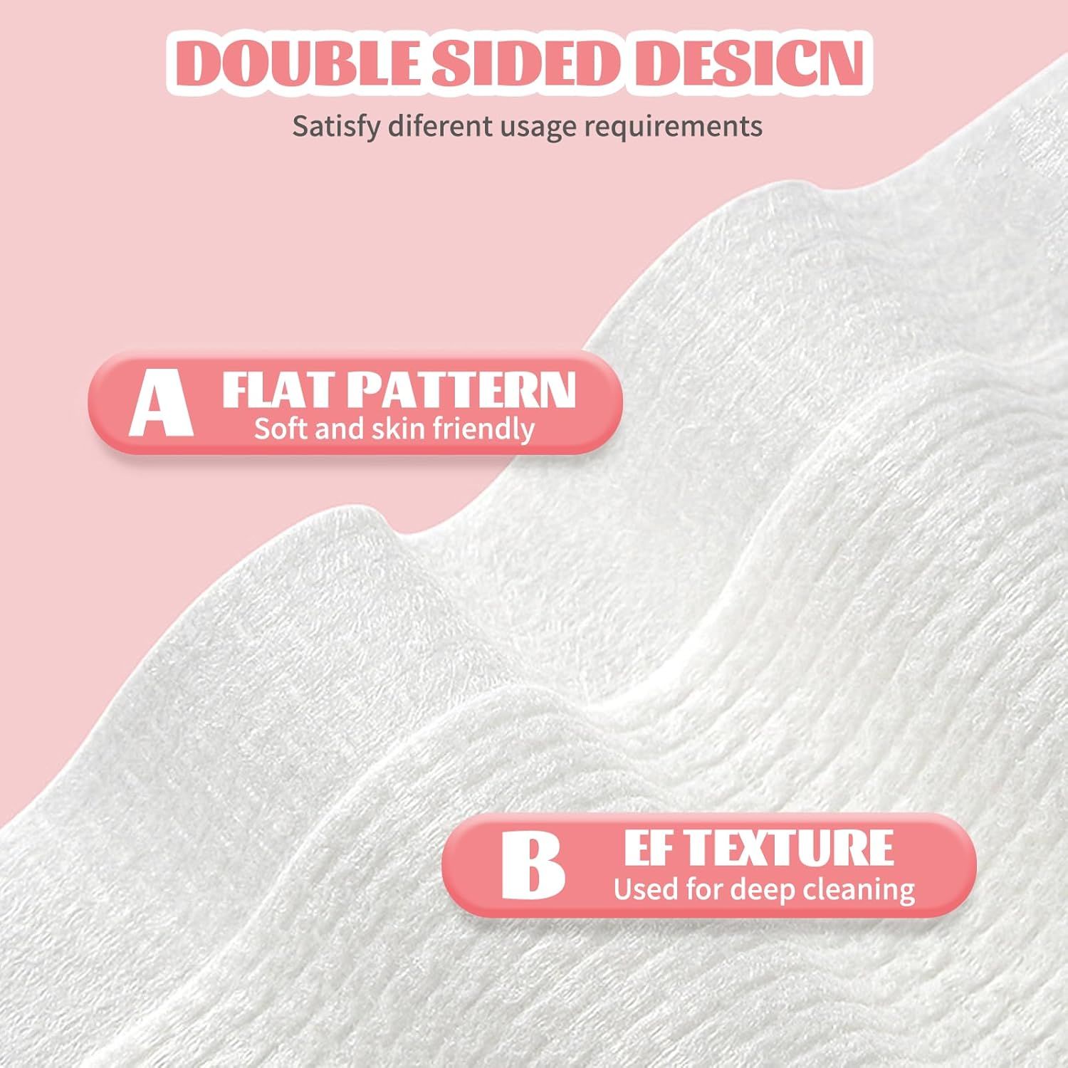Highlights the product's two distinct sides with different textures and purposes—one soft and skin-friendly, the other for deep cleaning—to show versatility and satisfy different usage requirements.