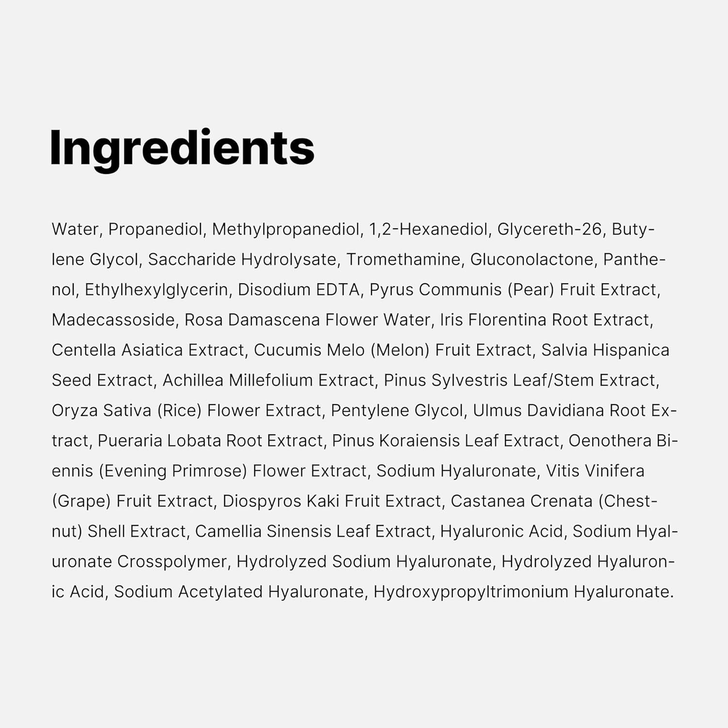 Provides complete transparency by listing all ingredients in the product, helping shoppers make informed decisions about product composition and suitability for their needs.