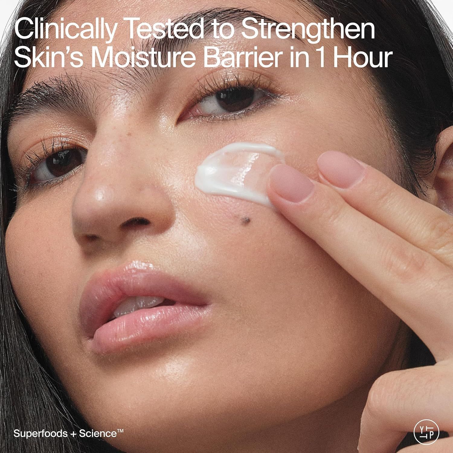 Communicates a specific, quantifiable time-based performance claim to reassure shoppers that the product delivers fast, clinically proven results for skin barrier health. Highlights the product's…