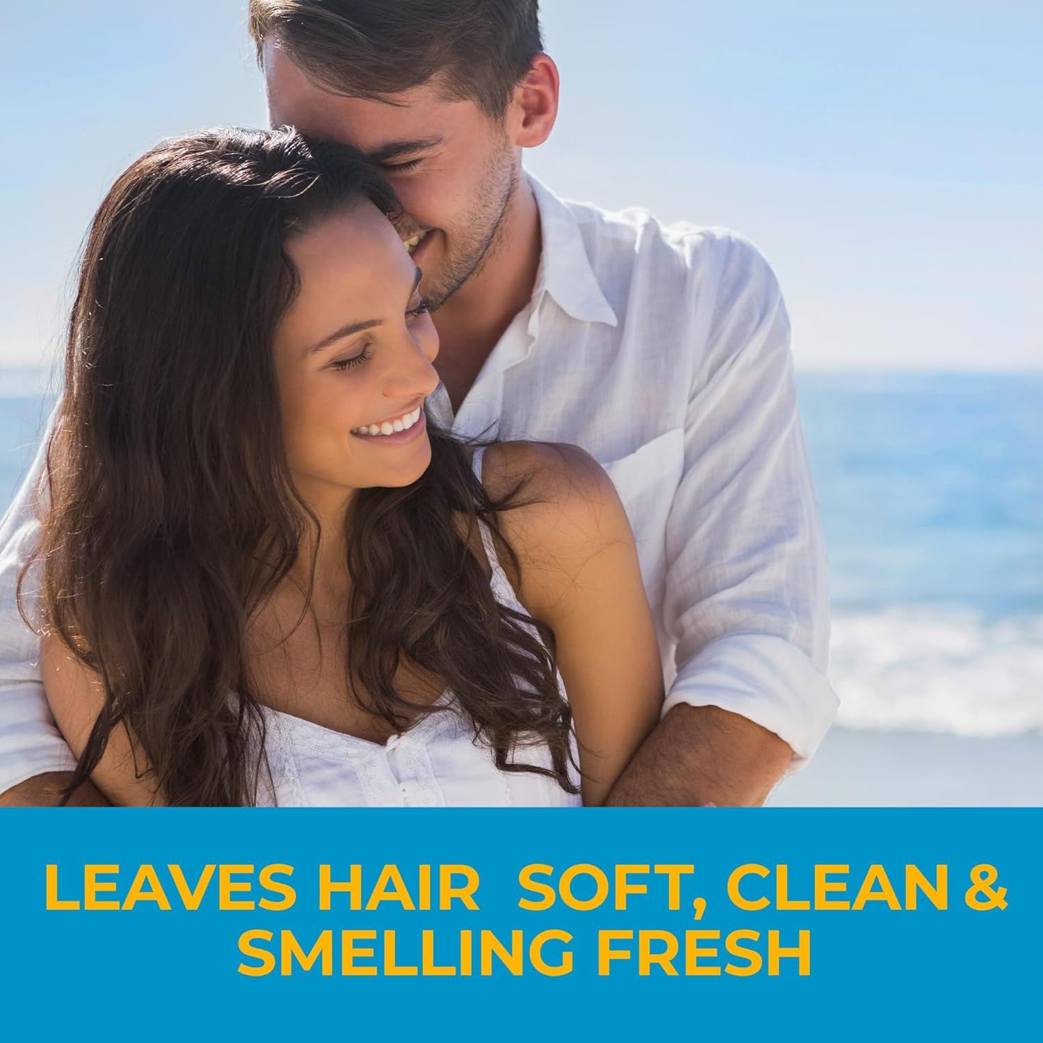 Communicates that the product leaves hair feeling soft, clean, and smelling fresh, appealing to shoppers seeking pleasant hair care results.