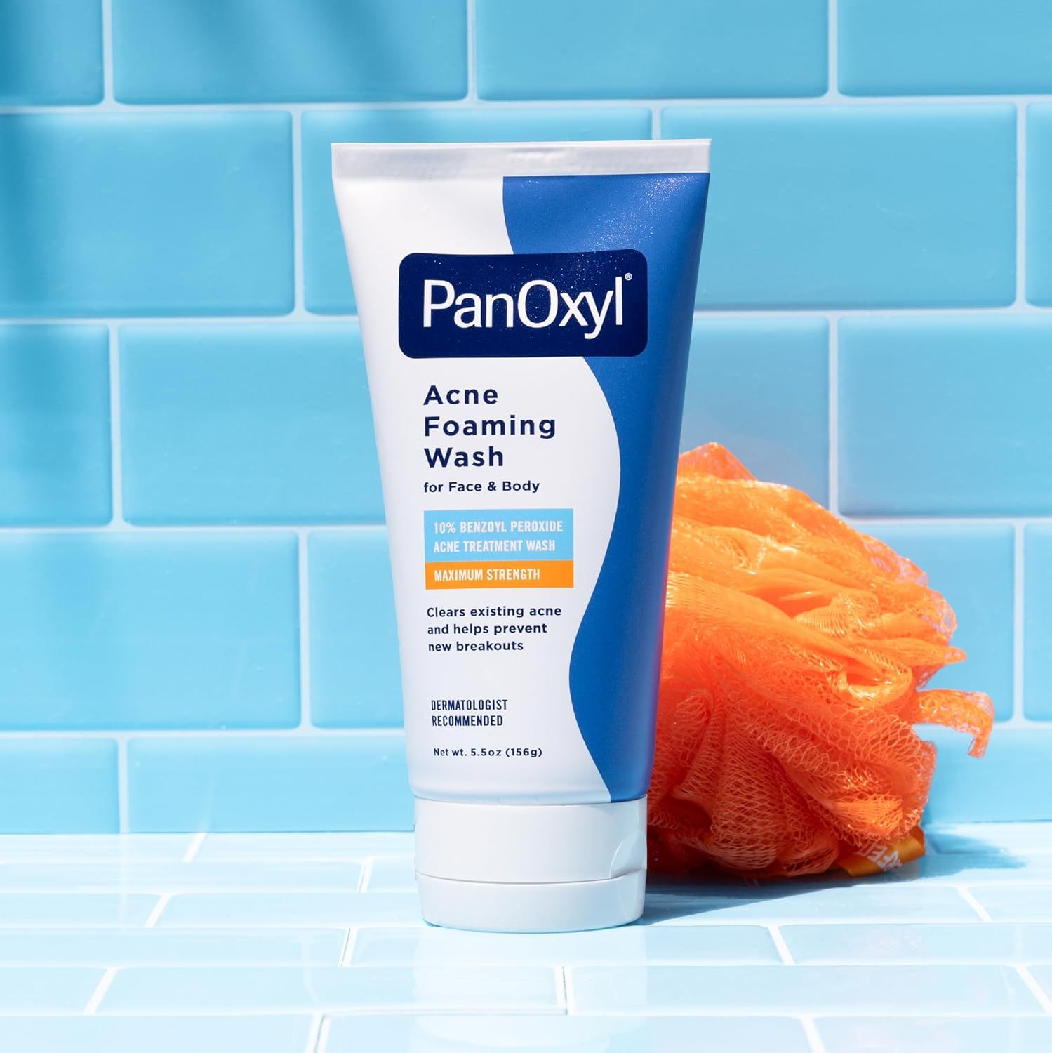 Shows the product in a real-world bathroom context to help shoppers visualize it in their daily skincare routine.