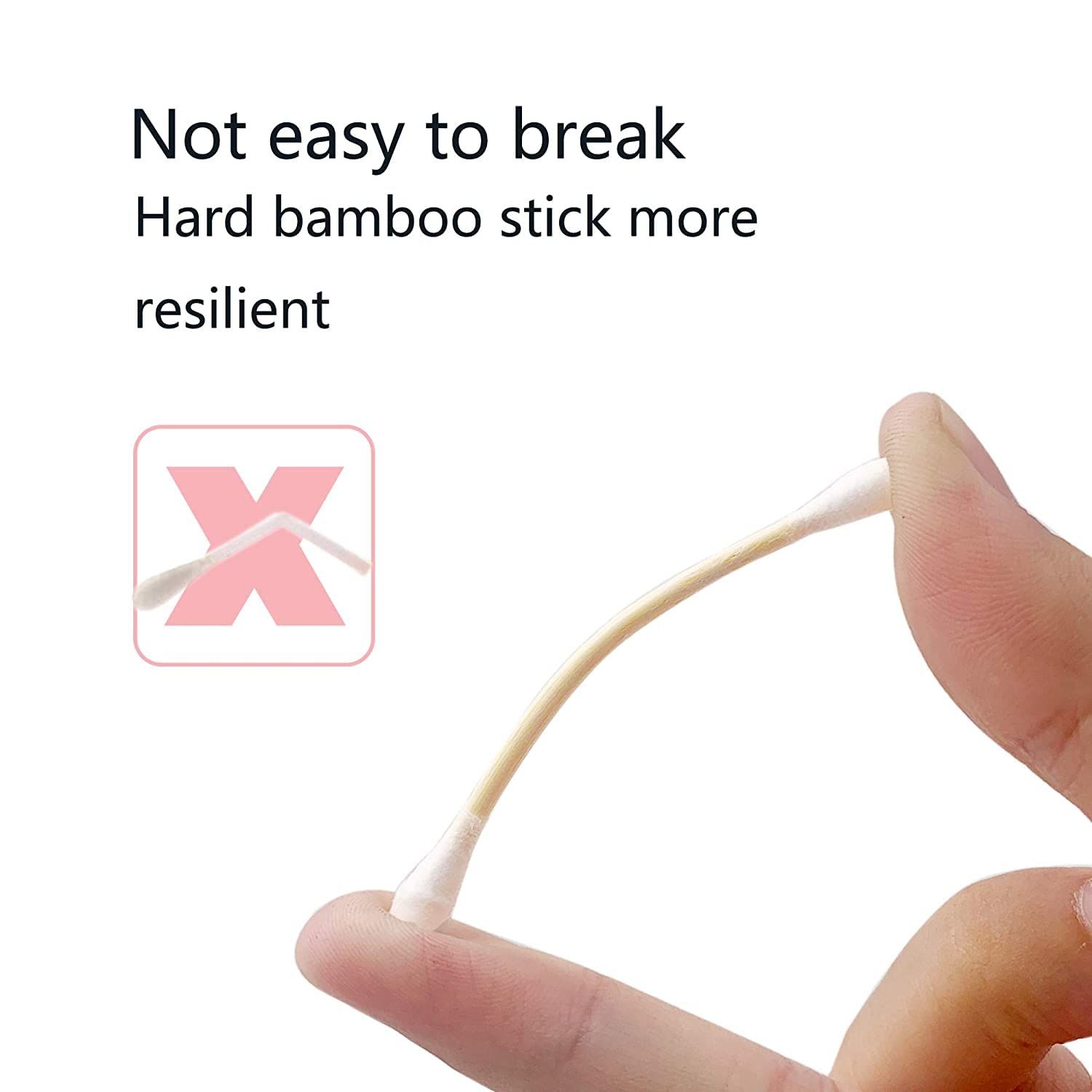 Demonstrates the product's strength and durability by showing it being bent without breaking, reassuring shoppers that the bamboo stick is resilient and long-lasting.