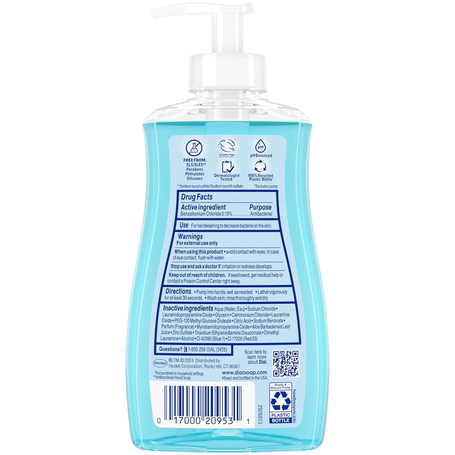 Provides a clean catalog-style view of the product back to show the label, drug facts, ingredients, and regulatory information for shopper reference.