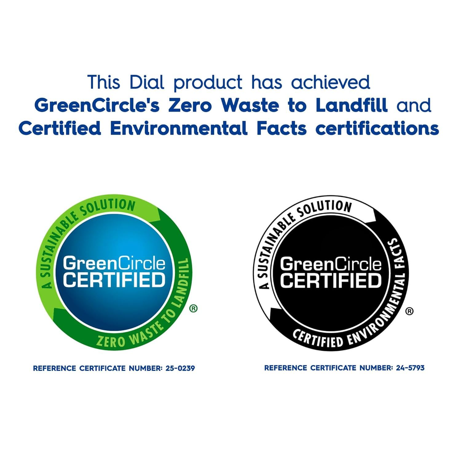Communicates the product's environmental responsibility through GreenCircle certifications, reassuring eco-conscious shoppers that the product meets sustainability standards.