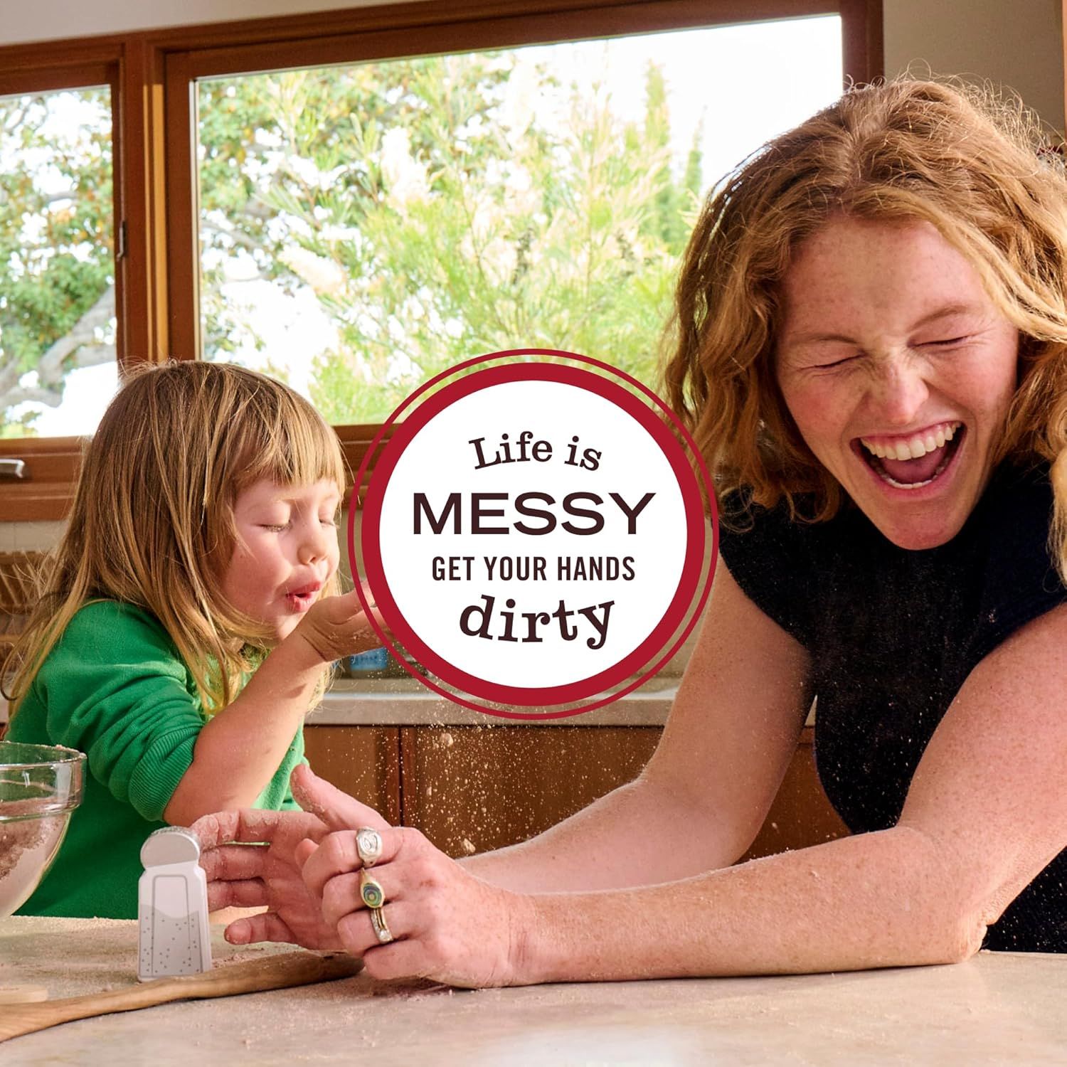 Communicates that the product encourages hands-on, messy play and family bonding experiences, appealing to parents looking for interactive activities with their children.