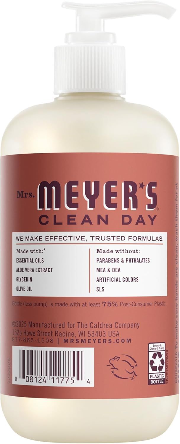 Communicates the product's clean ingredient formulation (free from parabens, phthalates, MEA, DEA, artificial colors, SLS) and environmental responsibility (75% recycled plastic bottle) to reassure…