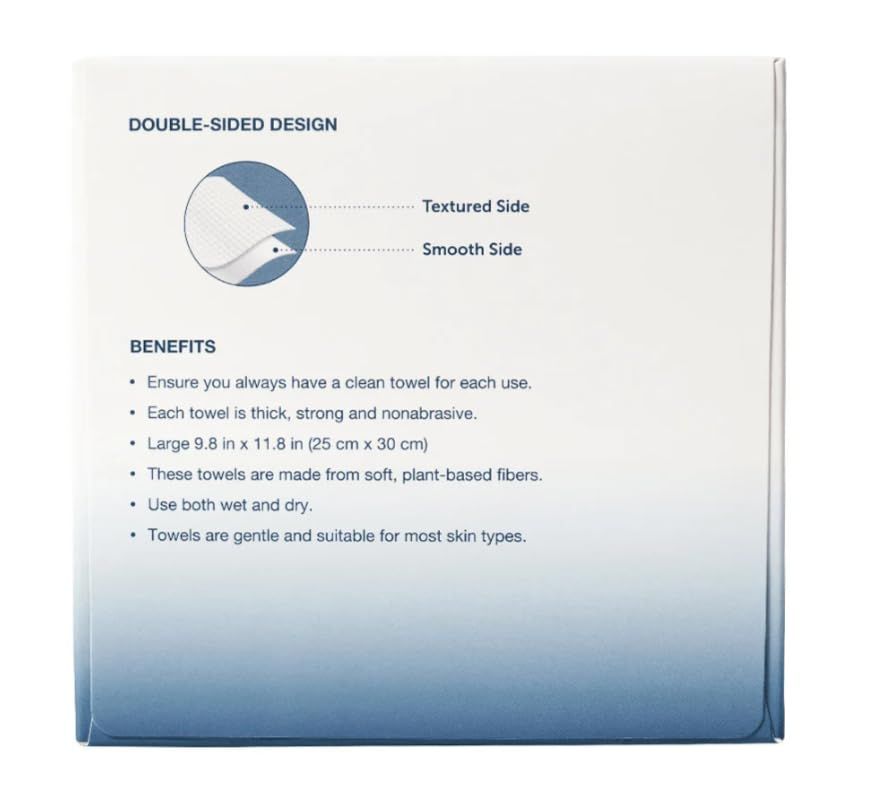 Explains the physical structure of the towel by highlighting its two distinct sides (textured and smooth) to help shoppers understand the product's dual-surface design. Communicates multiple selling…