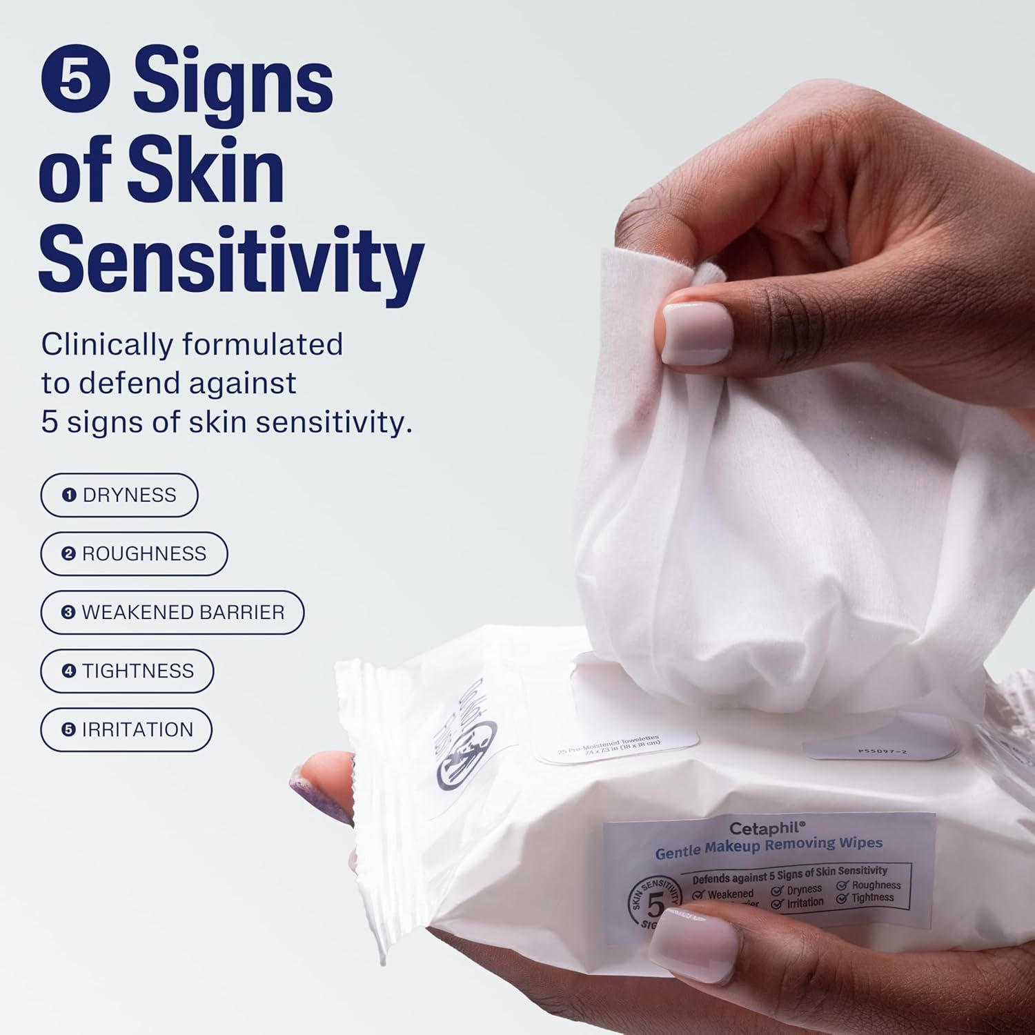 Communicates that the product is specifically designed to address multiple signs of skin sensitivity, reassuring shoppers with sensitive skin that this product offers comprehensive protection and…