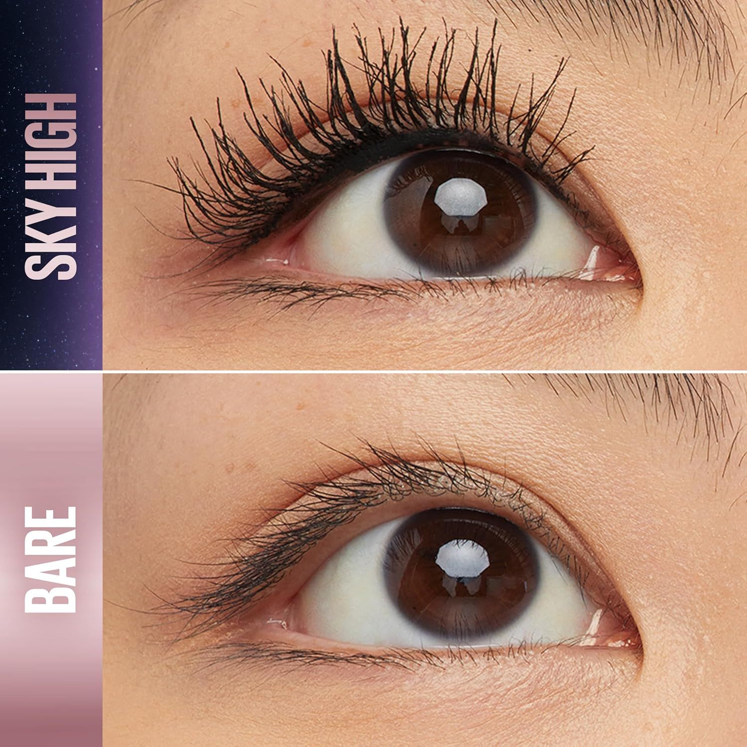 Demonstrates the visible transformation achieved by the product, showing enhanced lash volume, length, and curl to prove effectiveness and results.