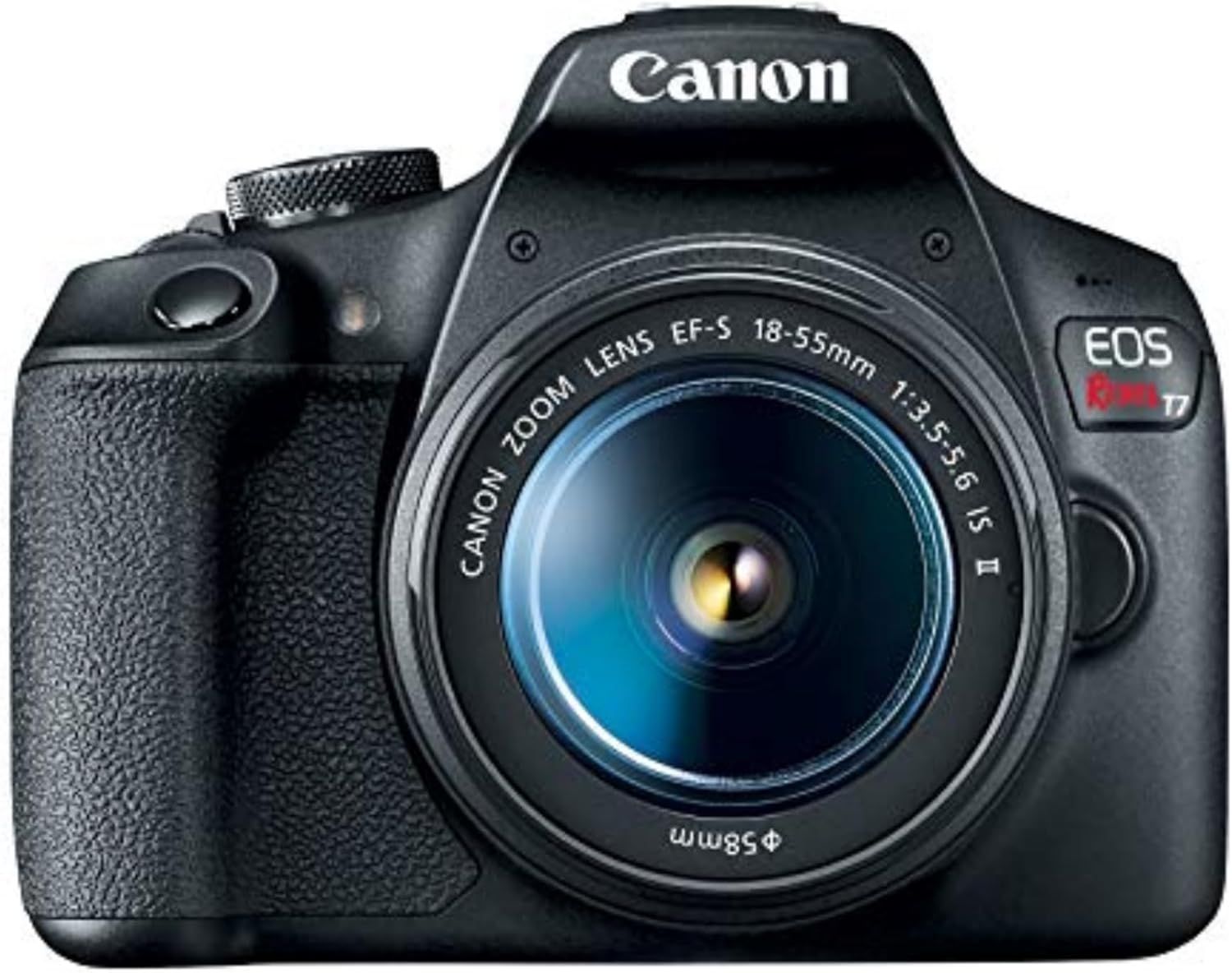 Provides a clean, catalog-style product image showing the Canon EOS Rebel T7 DSLR camera with lens, allowing shoppers to clearly see the product's appearance and design without distractions.