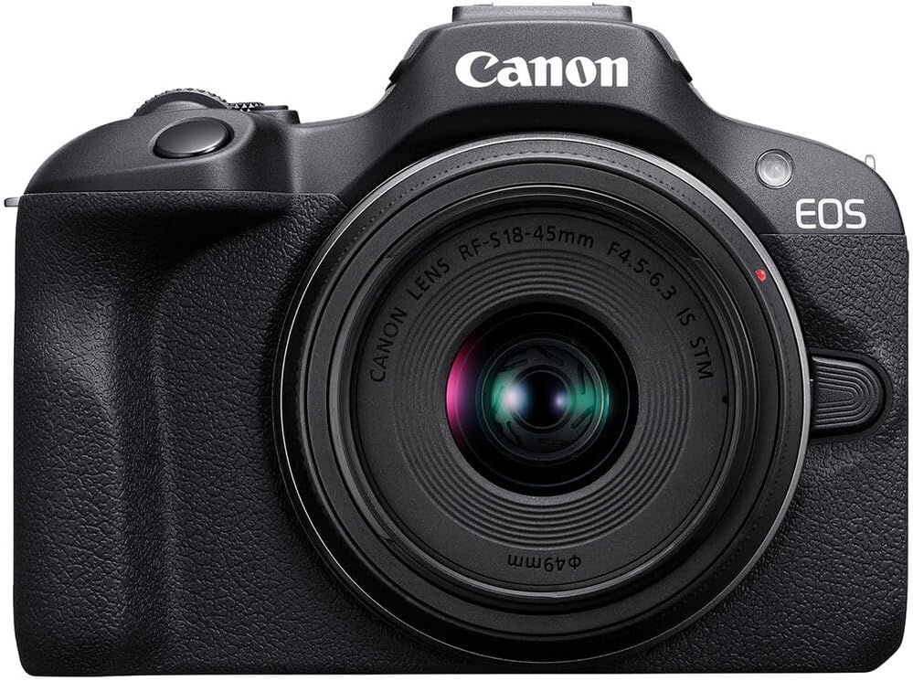 Provides a clean, catalog-style product image showing the Canon EOS camera with lens on a pure white background, allowing shoppers to see the product clearly without distractions.