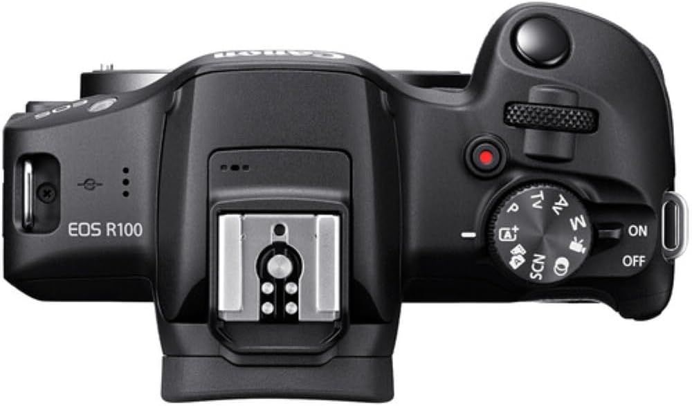 Provides a clean, catalog-style view of the camera's top controls and layout to help shoppers understand the product's physical design and interface.