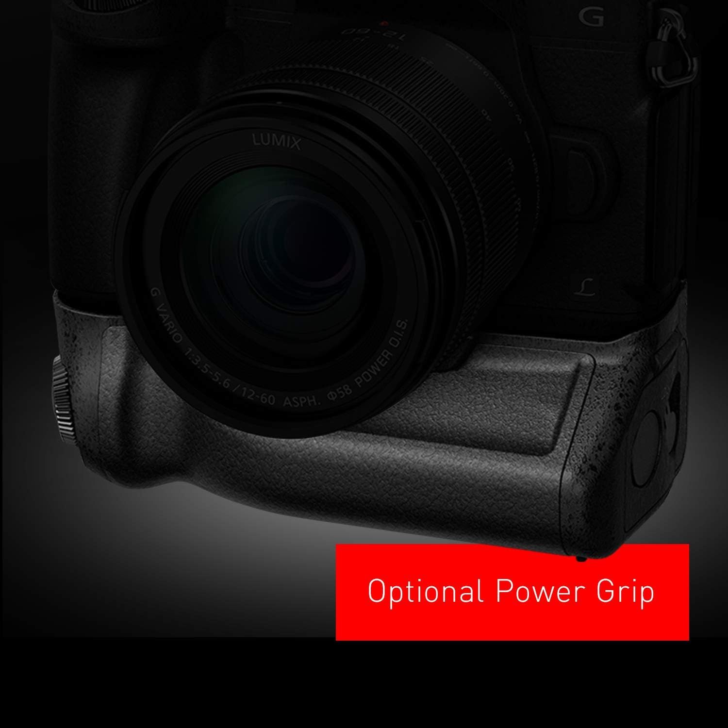 Informs shoppers that an optional power grip accessory is available for the camera, enhancing ergonomics and extended shooting comfort.