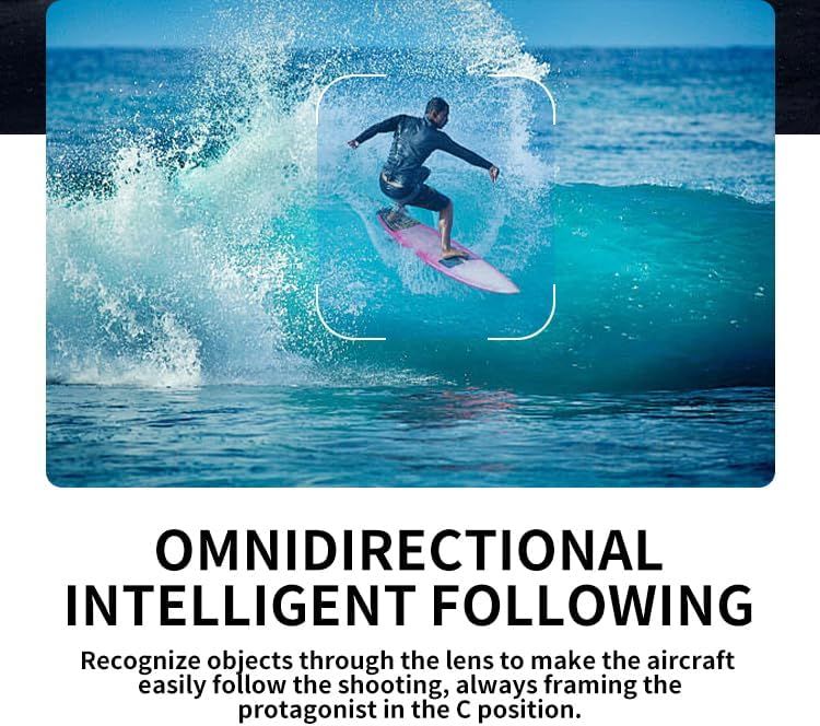 Communicates the product's intelligent tracking capability that recognizes objects through the lens and automatically follows the subject, keeping them centered in frame.