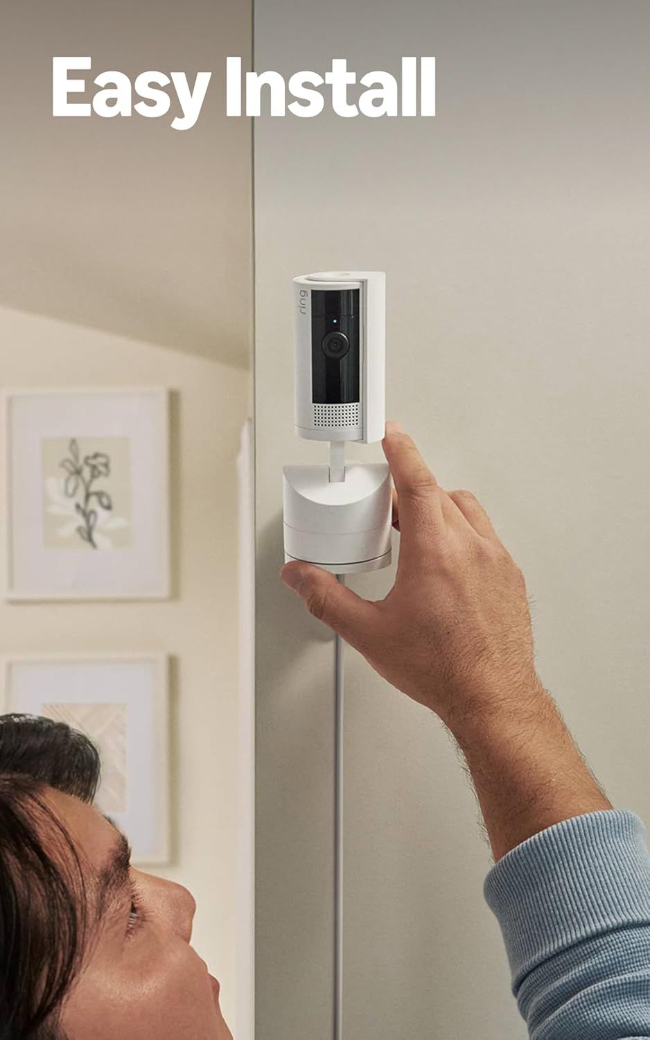Demonstrates the simplicity of installing the security camera, reassuring shoppers that setup requires minimal effort and no technical expertise. Highlights the ease of installation as a key…