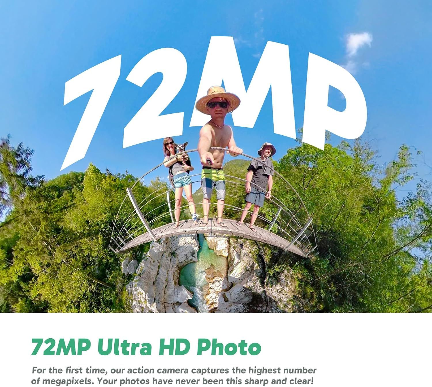 Highlights the camera's exceptional 72-megapixel photo resolution to communicate superior image quality and sharpness compared to competitors. Communicates the core benefit of capturing ultra-sharp,…