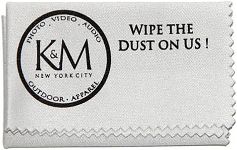 Communicates the brand identity (K&M New York City) and reinforces brand recognition with a playful tagline that invites shoppers to use the cleaning cloth product.