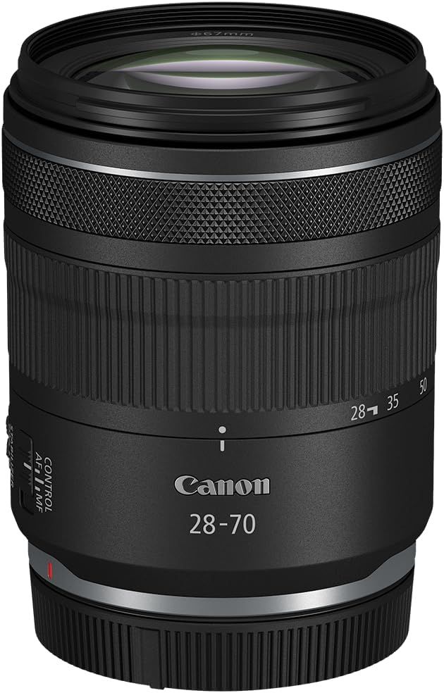 Provides a clean, catalog-style view of the Canon 28-70 lens on a white background with no distractions, allowing shoppers to see the product clearly.