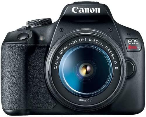 Provides a clear, unobstructed view of the Canon EOS Rebel T7 camera to show the product's physical appearance and design without distractions.