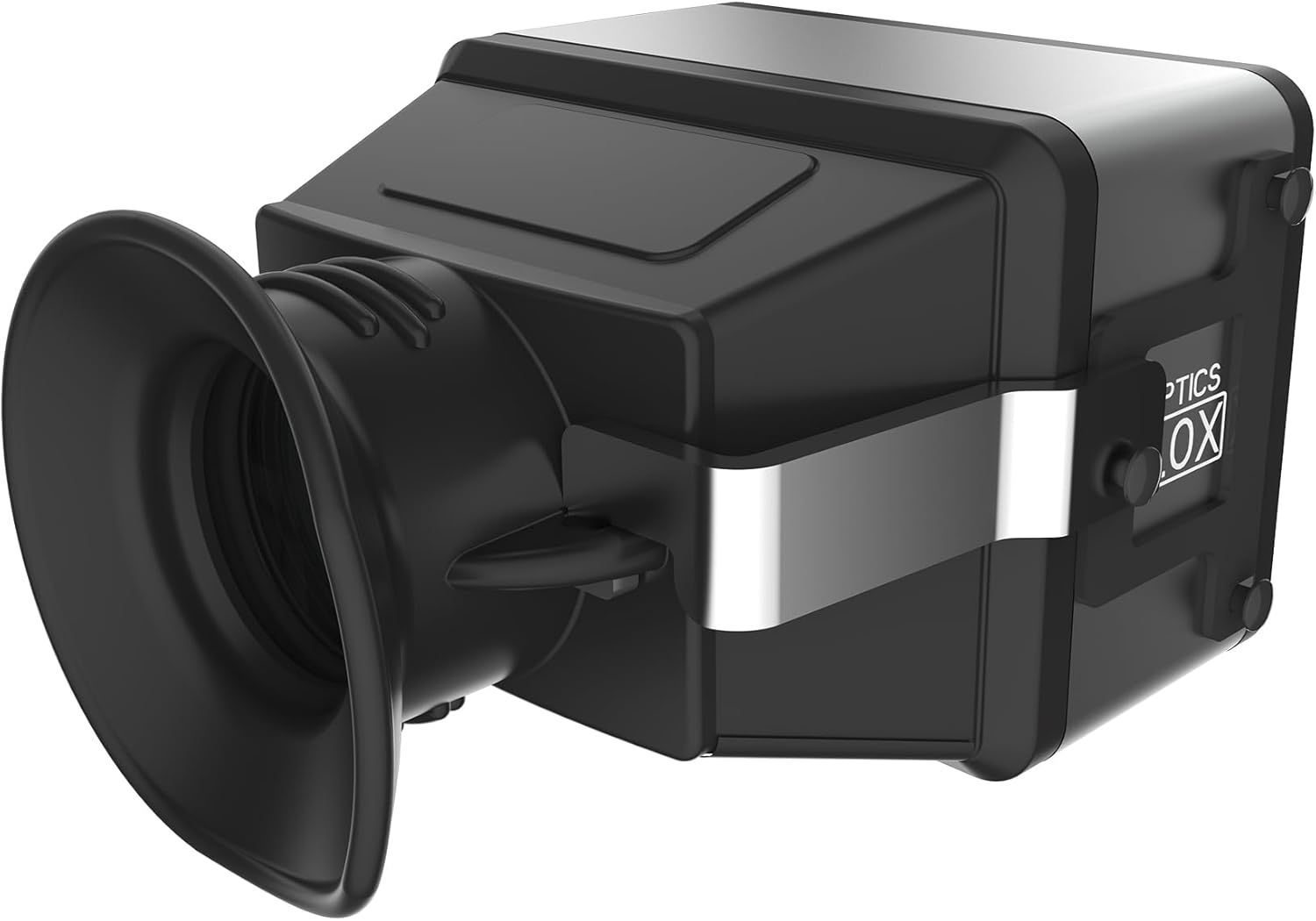 Provides a clean, catalog-style view of the optical device showing its physical form and design without distractions.